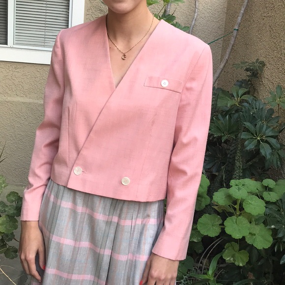 Vintage pink/gray Pendleton skirt with jacket - Picture 3 of 8